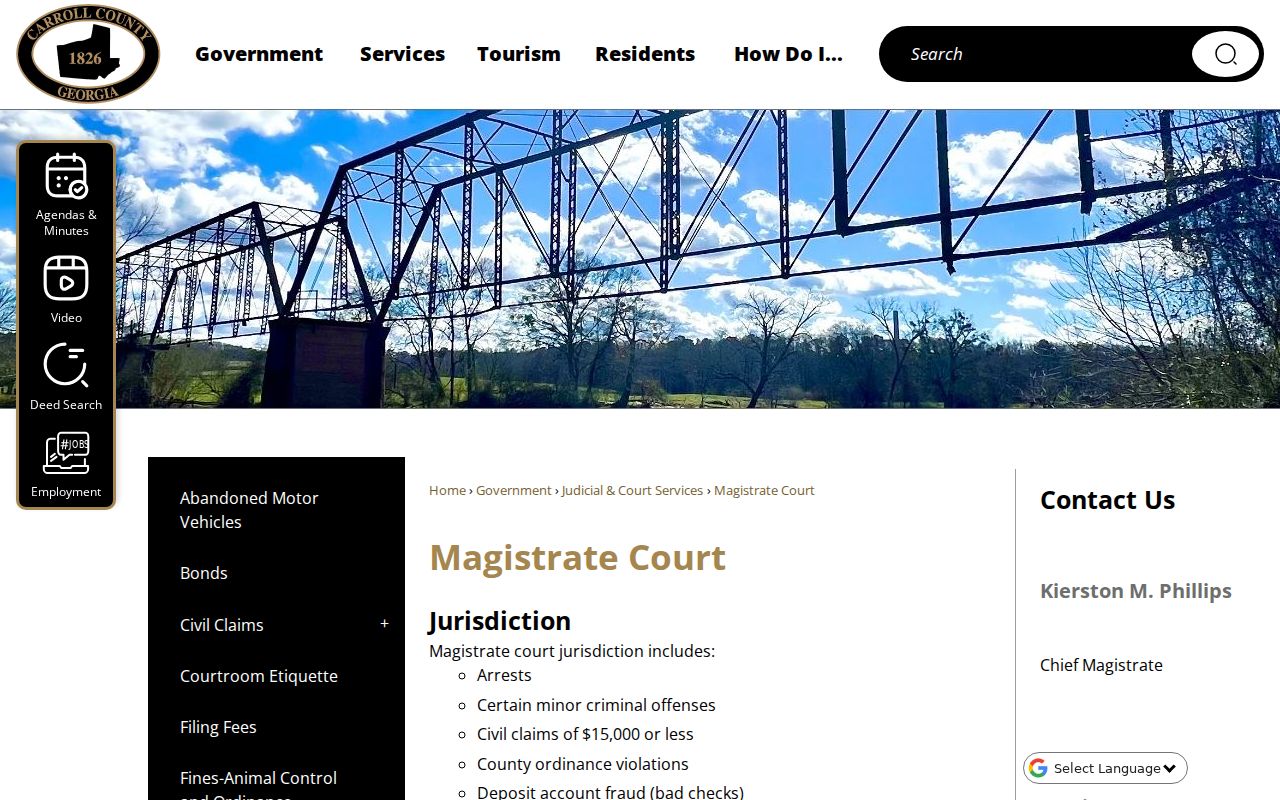 Carroll County warrant lookup Magistrate Court source