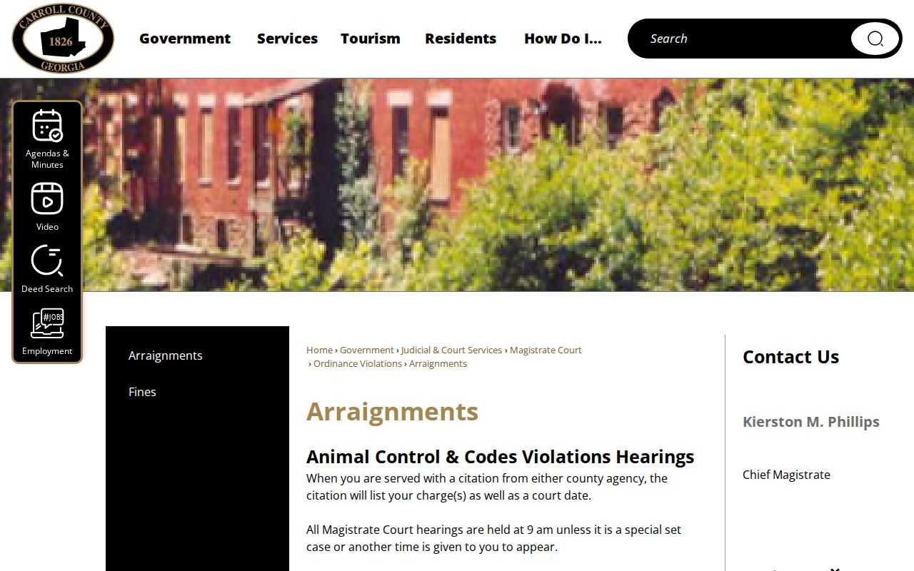 Carroll County warrant lookup arraignment instructions