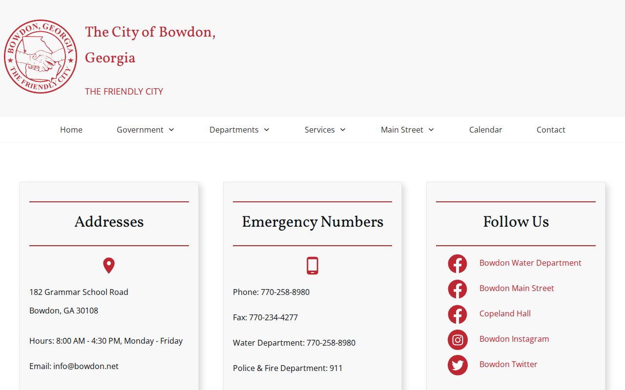 Bowdon warrant records city contact page