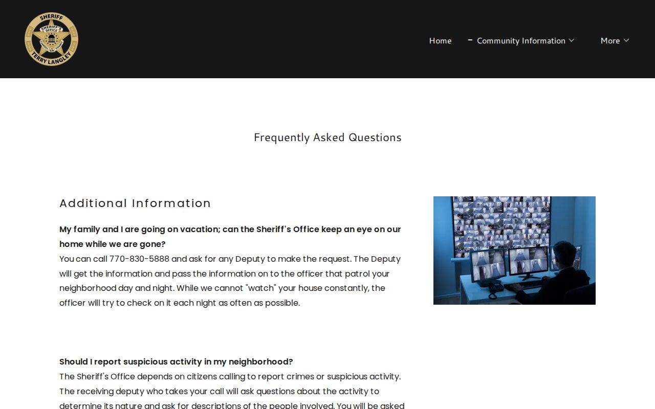 Carroll County warrant records and Sheriff FAQ guidance